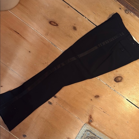 Black Dress Pants with Structured Fabric and Straight Leg Design - Picture 3 of 10